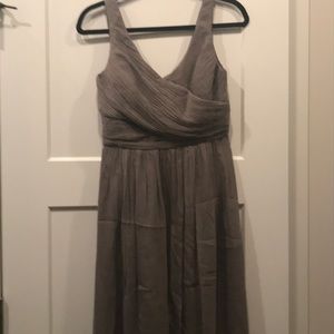 Grey j crew bridesmaid dress.
